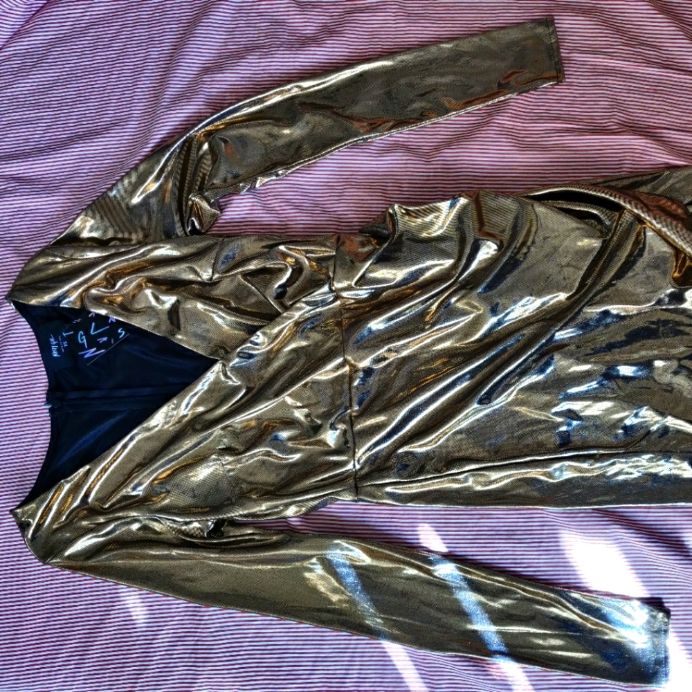 Nasty Gal gold lamé dress, size XS